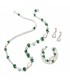 Ródiový náramok DIANE s riečnymi perlami, zeleným granátom a perleťovým kryštálom