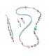 Náhrdelník ALICE ružový s riečnou perlou, farebnými korálkmi a perlečovými kryštálmi 94cm