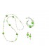 Zelené kryštálové náušnice PETITE POIS s riečnou perlou