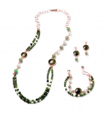 Náušnice CLAIRE madagaskar - kryštál so zelenou perlou