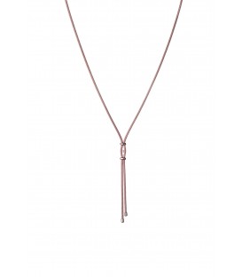 Jednoduchý náhrdelník s ružovo-zlatým povrchom a zirkónom 45cm