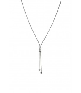 Jednoduchý náhrdelník s ródiovým povrchom a zirkónom 45cm