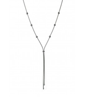 Jednoduchý náhrdelník s ródiovým povrchom a šiestimi malými guľôčkami 45cm