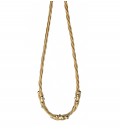 Strieborný náhrdelník zavinutý v troch líniách so zlatým povrchom a guľôčkami 45cm