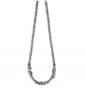 Strieborný náhrdelník zavinutý v troch líniách s ródiovým povrchom a guľôčkami 45cm