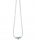 Jednoduchý strieborný náhrdelník s ródiovým povrchom, štvoricou malých a jednou veľkou guľôčkou 45cm