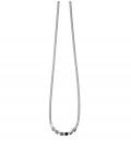 Jednoduchý strieborný náhrdelník s ródiovým povrchom a siedmimi malými kockami 45cm