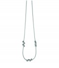 Jednoduchý strieborný náhrdelník s ródiovým povrchom a trojicou štyroch guľôčok 45cm
