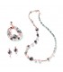 Náhrdelník AGNES šedý krémový a ružový kremeň a riečna perla s šedým kryštálom 90cm