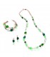 Náušnice CAROLINE zelené kamene a kryštály s riečnou perlou